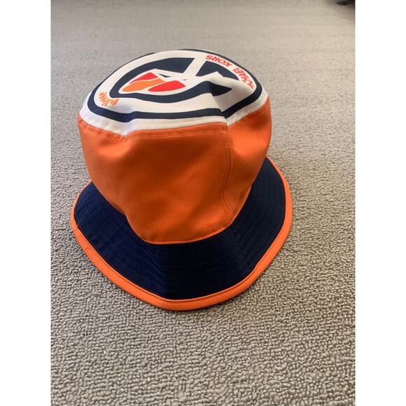 MICHAEL KORS Women‎ One Size Orange Navy Logo Bucket Hat - Picture 3 of 10